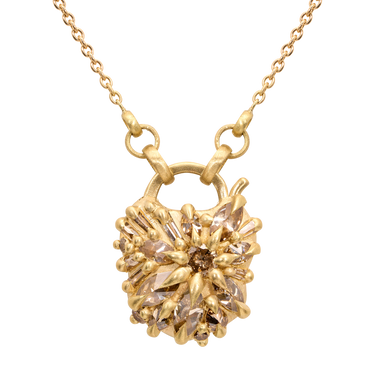 Champagne Diamond Fantaisie Padlock Necklace - 12080